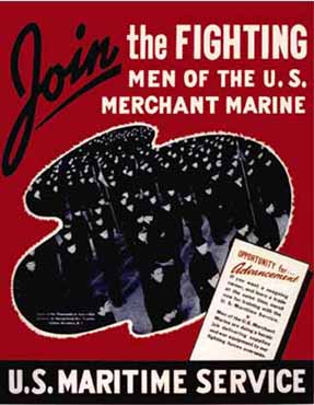 poster join the fighting men of the merchant marine