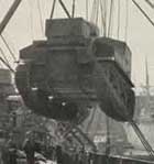 tank being loaded onto ship