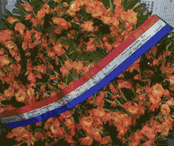 ribbon inscribed with the names of the eight Americans lost on Junyo Maru