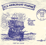 Pent Arts FDC U.S. Merchant Marine - The Mayflower of Our Pilgrim Fathers