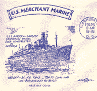 Pent Arts FDC U.S. Merchant Marine - U.S.S. America 