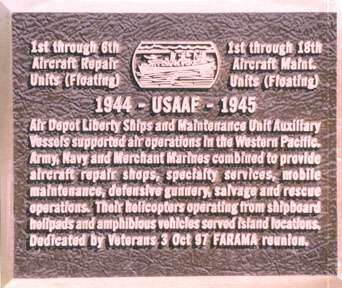 Memorial Plaque at Air Force Museum at Dayton, Ohio