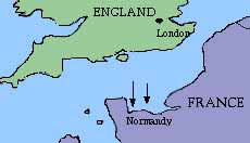 Map of English channel