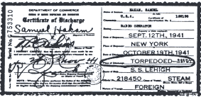 Samuel Hakam's Discharge Certificate