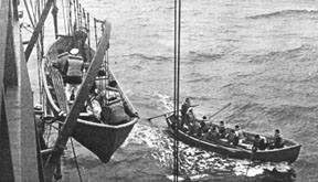 lowering lifeboat