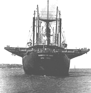 SS Overseas Rose with landing barges
