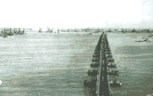 Pontoon bridge or "Whale" causeway