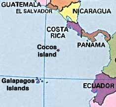 Map of the region near Cocos Island