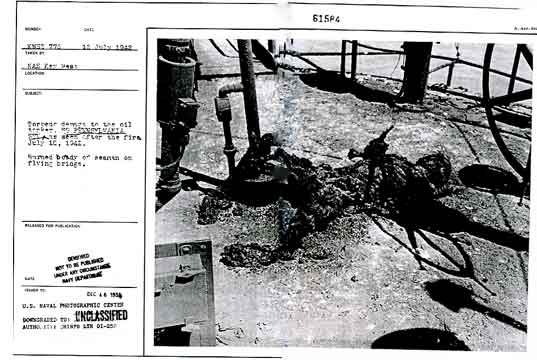 Burned body of seaman on SS Pennsylvania Sun
