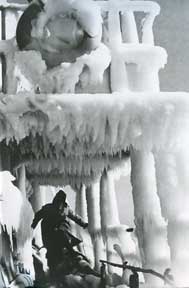 Ice covered ship