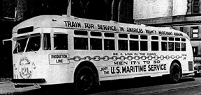 United States Maritime Service Recruiting bus in Toledo Ohio