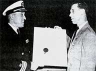 Stigmo U. Mofelt receiving citation for bravery