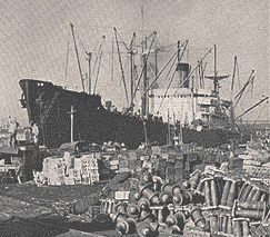 Loading supplies during evacuation of Hungnam, Korea