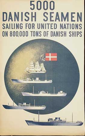poster 5000 Danish seamen sailing for United Nations
