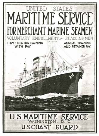 Merchant Marine FRIDGE MAGNET Set recruiting poster 