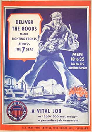 Deliver the goods to our fighting fronts across the 7 seas poster